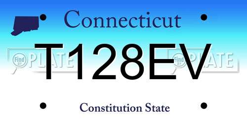 T128EV Connecticut License Plate