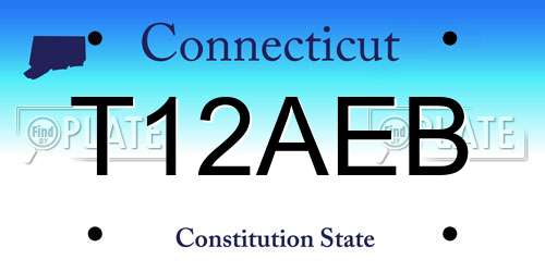 T12AEB Connecticut License Plate