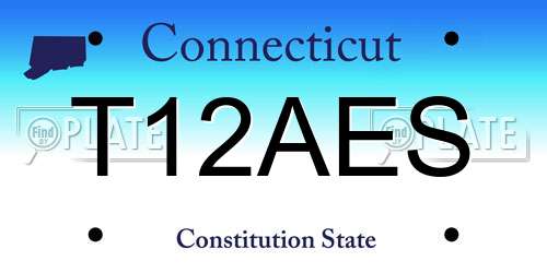 T12AES Connecticut License Plate