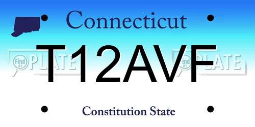 T12AVF Connecticut License Plate