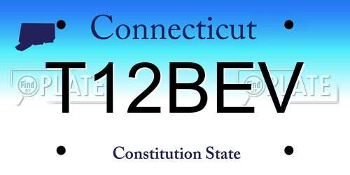 T12BEV Connecticut License Plate