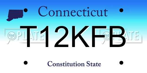 T12KFB Connecticut License Plate