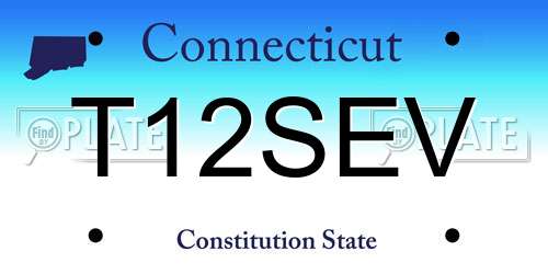 T12SEV Connecticut License Plate