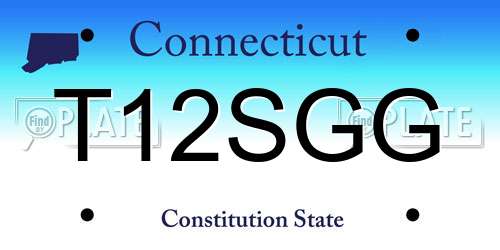 T12SGG Connecticut License Plate