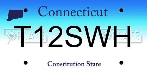 T12SWH Connecticut License Plate