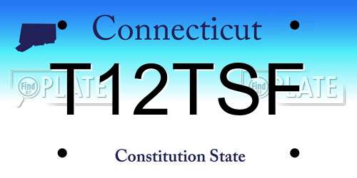 T12TSF Connecticut License Plate