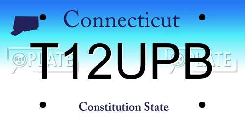 T12UPB Connecticut License Plate