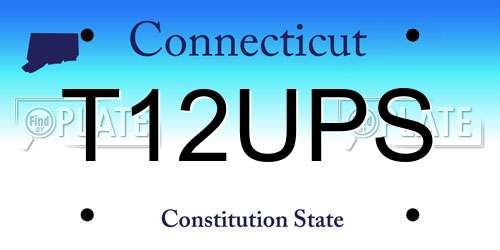 T12UPS Connecticut License Plate