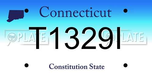 T1329I Connecticut License Plate