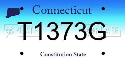 T1373G Connecticut License Plate