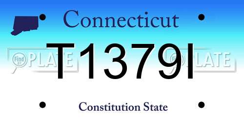 T1379I Connecticut License Plate