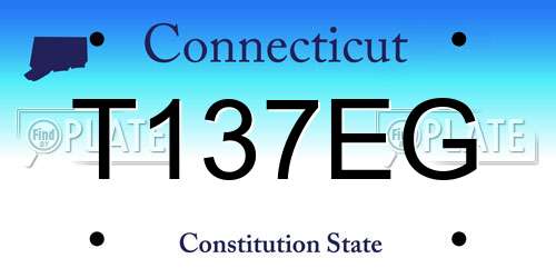T137EG Connecticut License Plate