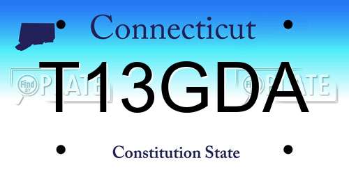 T13GDA Connecticut License Plate