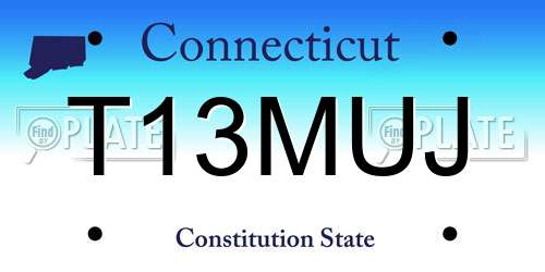 T13MUJ Connecticut License Plate