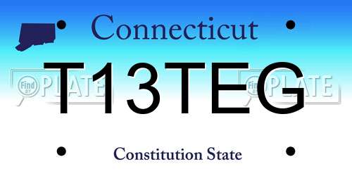 T13TEG Connecticut License Plate
