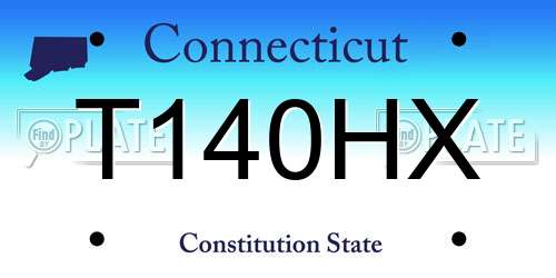 T140HX Connecticut License Plate
