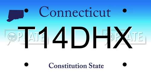 T14DHX Connecticut License Plate