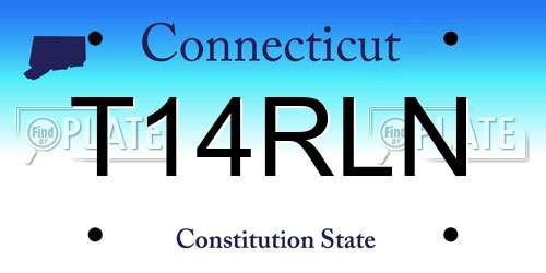 T14RLN Connecticut License Plate