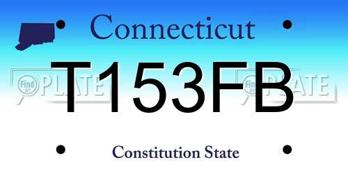 T153FB Connecticut License Plate