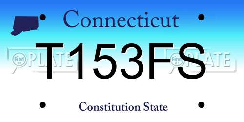 T153FS Connecticut License Plate