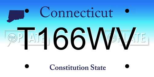 T166WV Connecticut License Plate