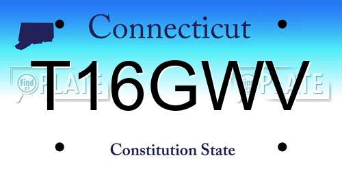 T16GWV Connecticut License Plate