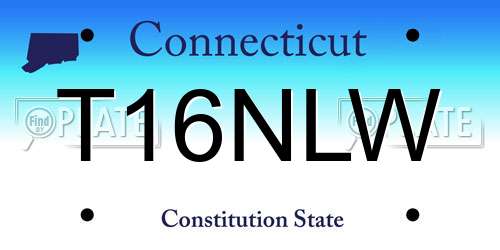 T16NLW Connecticut License Plate
