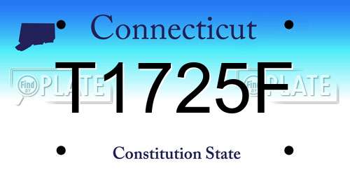T1725F Connecticut License Plate