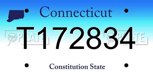 T172834 Connecticut License Plate