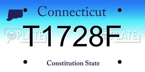 T1728F Connecticut License Plate