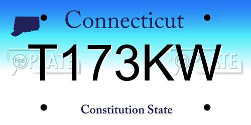 T173KW Connecticut License Plate