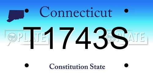 T1743S Connecticut License Plate