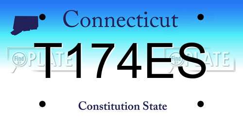 T174ES Connecticut License Plate