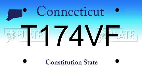T174VF Connecticut License Plate