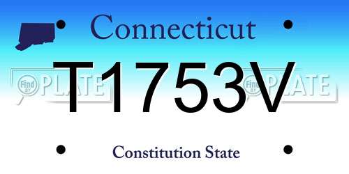 T1753V Connecticut License Plate