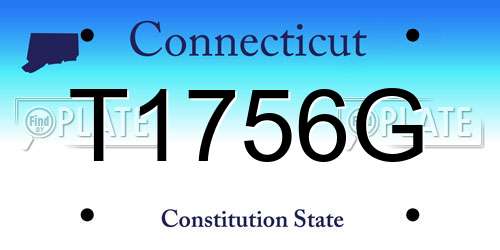 T1756G Connecticut License Plate