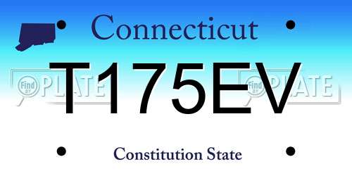 T175EV Connecticut License Plate