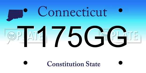 T175GG Connecticut License Plate