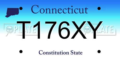 T176XY Connecticut License Plate