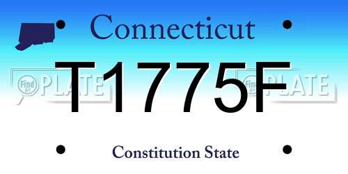 T1775F Connecticut License Plate