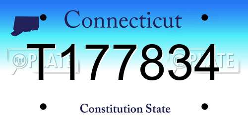 T177834 Connecticut License Plate