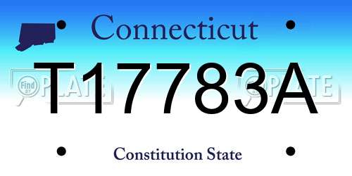 T17783A Connecticut License Plate