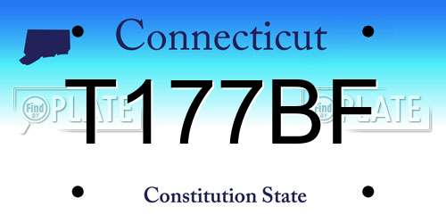 T177BF Connecticut License Plate