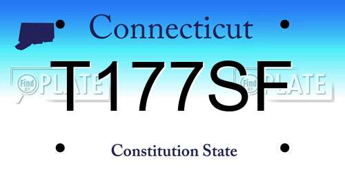T177SF Connecticut License Plate
