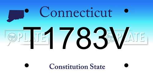 T1783V Connecticut License Plate