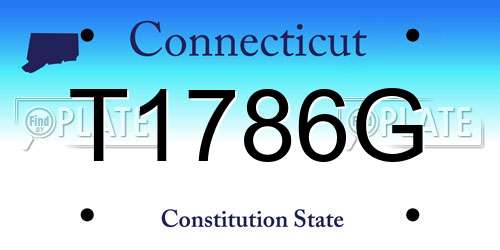 T1786G Connecticut License Plate