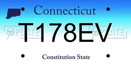 T178EV Connecticut License Plate