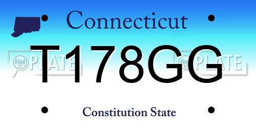 T178GG Connecticut License Plate