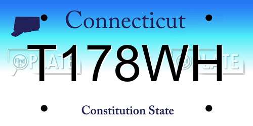 T178WH Connecticut License Plate