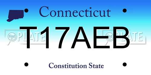 T17AEB Connecticut License Plate